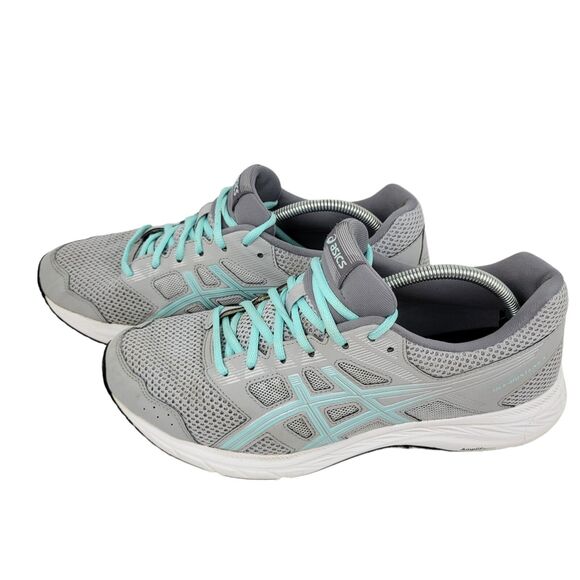 Asics Womens Running Sneakers Size 11 Gel Contend 5 Gray Mint White 1012A234 - Picture 1 of 8